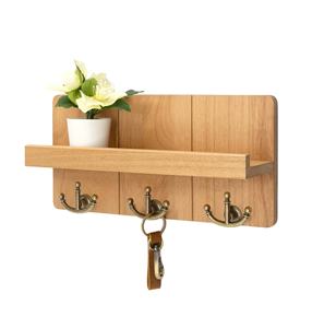 Soporte para llaves de granja para pared: organizador de correo decorativo con estante y soporte de correo rústico con 3 ganchos para llaves de ancla-Retro Home - Product Image 1