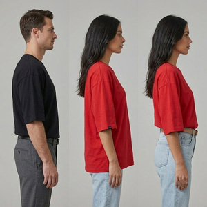 Camiseta Oversize de Manga Corta para Hombre y Mujer, Cuello Redondo, Unisex, 100% Algodón, Estilo Verano - Product Image 2
