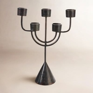 Modern spider shape metal candle holder black iron artistic halloween <b>decor</b> <b>table</b> centerpiece unique handcrafted geometric stand - Product Image 3