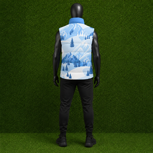 Gilet matelassé d'hiver personnalisé imprimé par sublimation, unisexe, avec motif montagne, sans manches, coupe-vent, chaud, pour activités de plein air - Product Image 5