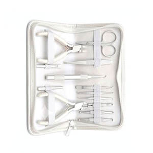 Kit d'outils pour extensions de cheveux avec pinces, ciseaux, pinces à épiler, clips et outils de séparation pour l'installation et le retrait - Product Image 1