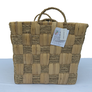 Paniers de rangement en jacinthe d'eau et en jonc de mer avec sangles - Product Image 2