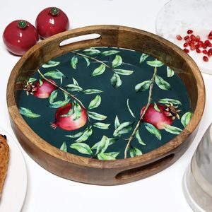 Bandeja Decorativa de Madera de Mango con Diseño Único y Estampado Esmaltado, Bandeja para Servir de Madera con Impresión Esmaltada, Precio Muy Razonable - Product Image 2