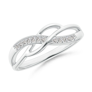 Anillo de Compromiso Moderno con Diamante Cultivado en Laboratorio, Diseño Infinito, con Detalles Pavé, Oro 10K 14K 18K, Plata 925 935, Regalo - Product Image 2