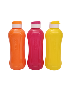 Botella de Agua Cilíndrica PET de 1000 ml de la Mejor Calidad, Reutilizable, a Prueba de Fugas, Ecológica, con Impresión Digital, con Gotero, LivPOP - Product Image 1