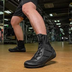 Bottes de lutte et de boxe larges pour hommes, hautes, respirantes, légères, antidérapantes pour la compétition et l'entraînement - Product Image 4