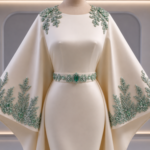 Luxury Embroidered <b>Satin</b> Modest Kaftan Evening Gown Women Elegant Arabic Maxi Dress Regular Sleeves Formal Dubai Style <b>Abaya</b> - Product Image 2