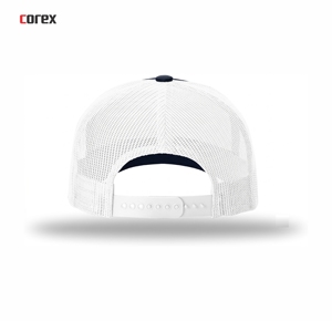 Custom <b>Navy</b> Blue Mesh Trucker <b>Hat</b> 5-Panel Adjustable Unisex Casual Spring Summer Breathable Waterproof 100% Polyester Embroidery - Product Image 5
