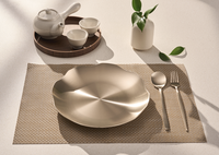 Assiette YUGI NOBBAN Premium coréenne en bronze, motif floral rond, modèle 31, pour 2 personnes, idéale pour cadeaux, restaurants, vaisselle