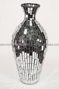 Maceta de ágata de vidrio de mosaico antiguo hermosas artesanías de piedra semipreciosa talladas en arte grabado y piedras preciosas coleccionables - Product Image 4