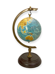 Globe terrestre en bois rotatif Art Déco, écologique, décoration de bureau à domicile, cadeau - Product Image 3