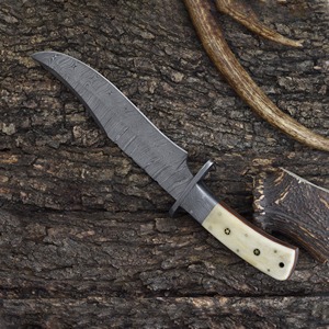 Custom ODM OEM Handmade Camping/Hunting Bowie <b>Knife</b> Straight Edge Damascus Steel <b>Bone</b> <b>Handle</b> 3mm Clip Point Non-Adjustable DIY - Product Image 5