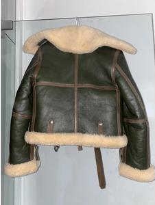 Tailor Made Customized Color Women's <b>Shearling</b> Sheepskin Genuine Leather <b>Bomber</b> <b>Jacket</b> Handcrafted RAF Dyed Quick Dry - Product Image 5