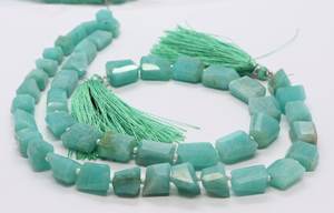 ลูกปัดอะเมโซไนต์ธรรมชาติทรงเหลี่ยมขนาด 7-8 มม. ลูกปัดพลอยอะเมโซไนต์รูปทรงไม่สม่ำเสมอ 10 นิ้ว อะเมโซไนต์ธรรมชาติทรงเหลี่ยมขัดเงา - Product Image 5