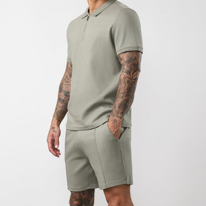 Shorts de plage décontractés pour hommes, couleur unie, avec cordon de serrage, respirants, en toile tricotée, en stock - Product Image 6