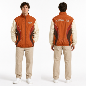 Veste coupe-vent athlétique pour hommes, sur mesure, vente en gros, poches zippées, cordon de serrage réglable, poignets élastiques, doublée, design moderne, qualité supérieure - Product Image 1
