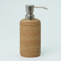 Distributeur de savon cylindrique en résine écologique, accessoire de salle de bain pour la maison et l'hôtel