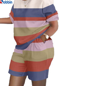 Ensemble de survêtement imprimé T-shirt et short, ensembles personnalisés, nouvelle mode estivale, ensembles 2 pièces pour femmes, tenues décontractées, costume ample - Product Image 1