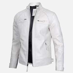 Chaquetas de Invierno de Cuero Blanco y Lona de Alta Calidad, Estilo Occidental, Diseño de Color Personalizado, Transpirables, Modernas, Servicio OEM, Venta al Por Mayor - Product Image 3