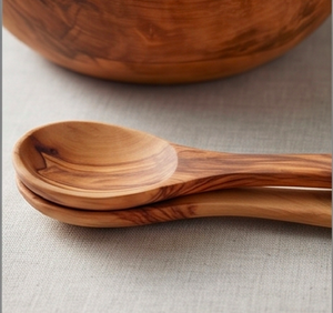 Ensemble de cuillères à salade en bois, design minimaliste, finition mate, couverts durables pour usage domestique et hôtelier - Product Image 2