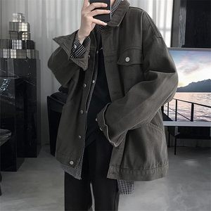 <b>Men's</b> Denim Jacket Solid Color Button Front Regular Fit Stonewashed Cotton Casual Autumn Winter <b>Coat</b> - Product Image 4