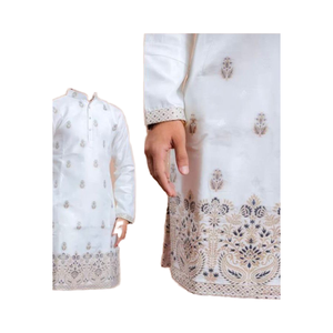 Pure nyloan bordado pesado telas de lujo Kurta Koti fiesta desgaste telas de lujo tradicionales - Product Image 1