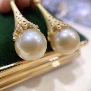 Pendientes Colgantes de Perlas Negras Naturales de 11-12 mm con Incrustaciones de Plata de Ley 925, Ligeramente Imperfectos, Accesorios para el Trabajo, Caja de Regalo - Product Image 3