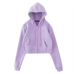 Sudadera con Capucha Corta Multicolor de Alta Calidad para Mujer, Personalizada, Estilo Urbano, Invierno, con Logotipo Frontal, Transpirable, Tejido de 320g - Product Image 2