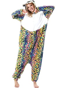 Ensemble pyjama pour femme avec capuche décorative et motif animalier, multicolore, couleur personnalisable - Product Image 2