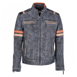 Chaquetas de Cuero para Hombre Hechas en Fábrica, Chaqueta de Cuero Genuino, Estilo Urbano, Chaqueta de Cuero Elegante para Hombre - Product Image 1