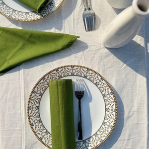 Serviette de table carrée 60x60cm en coton 100% bio, faite à la main, luxueuse, écologique, couleur unie, réutilisable - Product Image 6