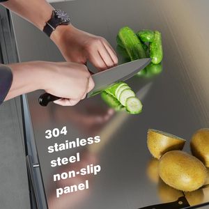 Planche à découper double face en acier inoxydable 304 de qualité supérieure, compatible lave-vaisselle, écologique, hygiénique, non poreuse, pour la viande en cuisine - Product Image 5