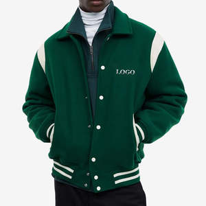 Varsity Jackets Wool Breathable Embroidery Customized Color Logo Winter Wear Stand Collar <b>Men's</b> - Product Image 2