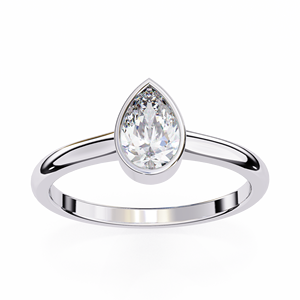 Anillo de Boda de Oro de 10K con Diamante Redondo Cultivado en Laboratorio de Primera Calidad |   Anillo de Compromiso Solitario |   Joyería Fina, Regalo de Aniversario para Ella - Product Image 1