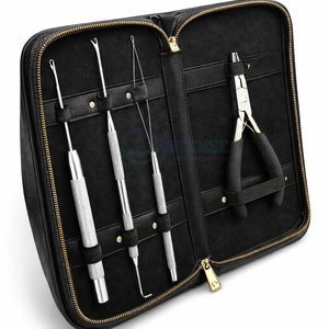 Juego de 4 Herramientas de Instalación de Extensiones de Cabello, Alicates de Acero Inoxidable, Aguja de Gancho, Enhebrador Blanco, Kit Profesional para Salón de Belleza - Product Image 6