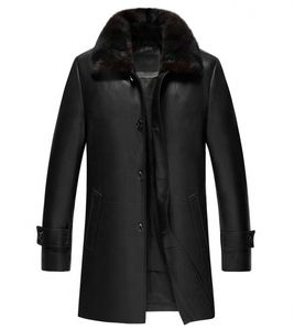 Abrigo de Cuero para Hombre, Chaqueta Larga Elegante, Prenda Exterior Moderna y a la Moda, Ajuste Cómodo, Cuero PU, Material Suave, Ropa de Invierno para Hombre - Product Image 3