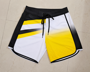 Custom Black White Yellow Men’s <b>Surf</b> Board Shorts Quick Dry Swim Trunks Sublimation Printed Beach Water Sports Shorts OEM ODM - Product Image 6