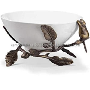 Assiette décorative florale écologique en cuivre 100% bols de service polis pour salade de Noël saine/noix/épices/biscuits/bonbons - Product Image 4