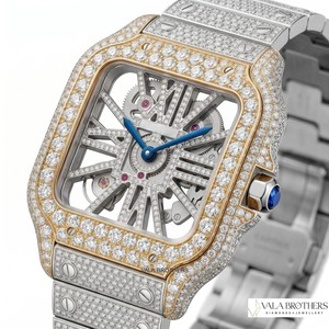 Reloj de Aleación con Diamantes Cartier, Caja Cuadrada de 42 mm, Cristal de Zafiro, Mecánico ETA Analógico, Unisex, Pulsera de Lujo Vala's - Product Image 4