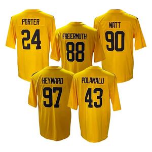 นิวเจอร์ซีย์ปักลายพิตต์สเบิร์กเสื้อฟุตบอล97คาเมร่อนเฮเวิร์ด4 DK metcalf 8 Aaron Rodgers 90 T .j. วัตต์สั้นระบายอากาศ - Product Image 3