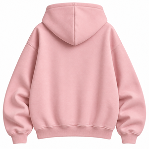 Sudadera con Capucha Rosa para Mujer, con Lazo Bordado en la Parte Delantera, Estilo Casual de Forro Polar, Manga Larga, Estilo Otoñal - Product Image 2