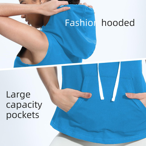 Camiseta sin Mangas con Capucha de Alta Calidad y Logotipo Personalizado, Camiseta con Capucha para Mujer con Diseño Gráfico de Marca Privada y Producto Personalizable - Product Image 4