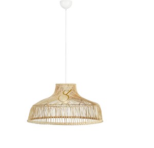 Vintage Onion Rattan Lampshade Tight Weave <b>Wicker</b> Basket Pendant <b>Light</b> Shade Coastal Hanging <b>Ceiling</b> Lamp Cover for Resort - Product Image 1