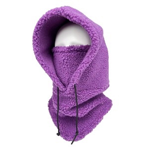 MANTIC ENTERPRISES Unisex <b>Purple</b> Plush Balaclava Adjustable Hooded Neck Warmer Outdoor Full Face Cover Adult Soft Fleece - Product Image 5