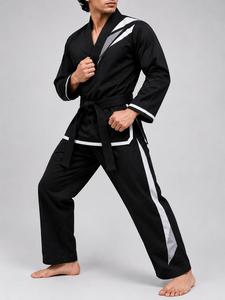 Ensembles de judo unisexes pour adultes de haute qualité en gros OEM, couleurs personnalisées, rayures noires et blanches, évacuation de l'humidité, 100% coton - Product Image 2