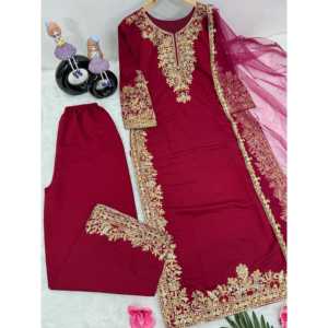 Ensemble de costume de fête pour femmes, travail manuel magnifique, haut élégant et dupatta - Product Image 4