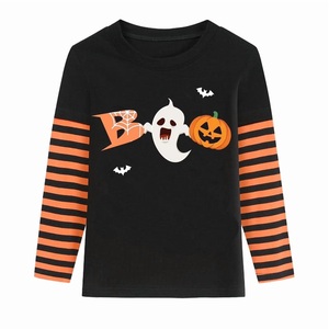 Camiseta de Contraste para Niñas, Camiseta con Bloques de Color, Camiseta de Doble Capa de Manga Larga con Cuello Redondo, Camiseta con Estampado Gráfico de Rayas, Unisex - Product Image 3