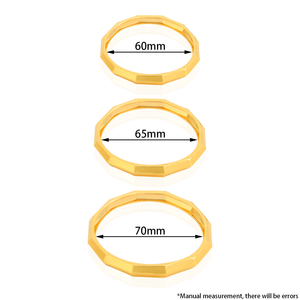 Little Bee Jewelry YB303 Dubai Fashion Anti-Tarnish High Quality 21k Gold Plated Simple Frosted <b>Bangles</b> Bracelet for Women Party - Product Image 5