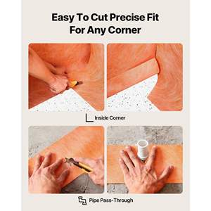 Membrane d'étanchéité pour carrelage 0,42 x 98,5 pi, 41 pi², rouleau de tissu en polyéthylène de 20 mil d'épaisseur, facile à couper pour les coins de salle de bain et de sauna - Product Image 5