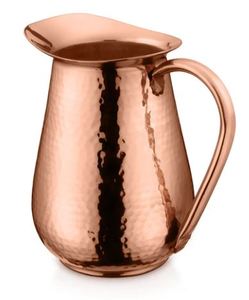 Traditional <b>Copper</b> <b>Table</b> Water Pitcher with Lid Elegant Beverage Jug with Handle for Dining Kitchen Hydration Serving - Product Image 4